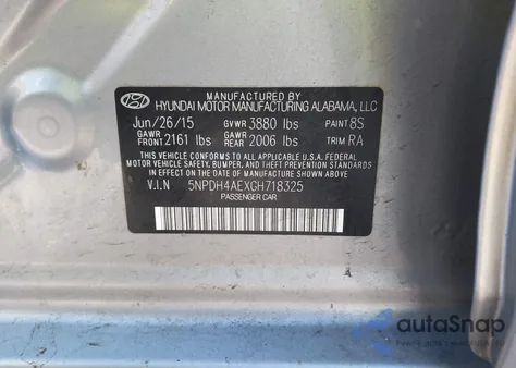 2016 Hyundai Elantra Se из США, поврежденный, VIN 5NPDH4AEXGH718325